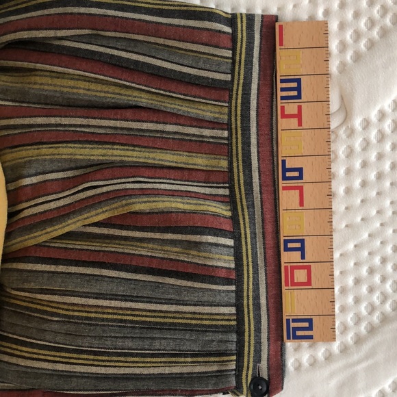 Vintage Striped Wool Pleated Skirt (Fits 6) - Picture 5 of 6